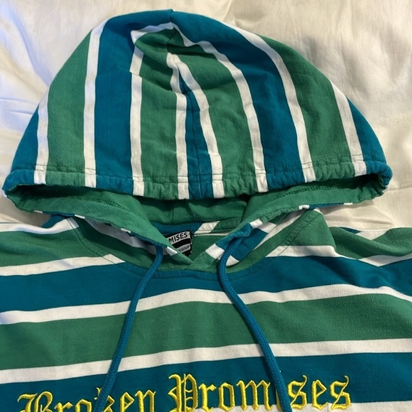 Zumiez | Broken Promises | “We Ain’t Homies”| Green/Blue |Crop Hoodie| Size M - Picture 15 of 16